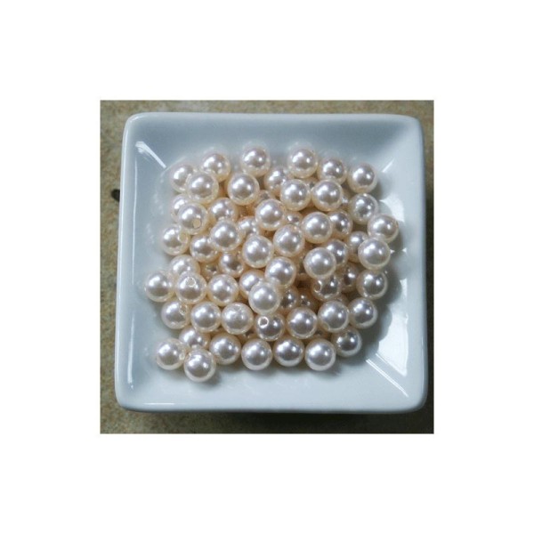 Perles champagne nacrées 8 mm - vendues par 20 - Photo n°1