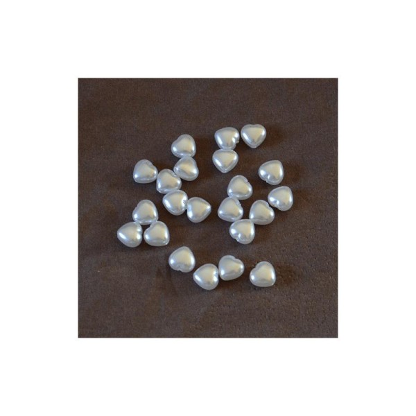 Perles cœur - vendues par 10 - Photo n°1