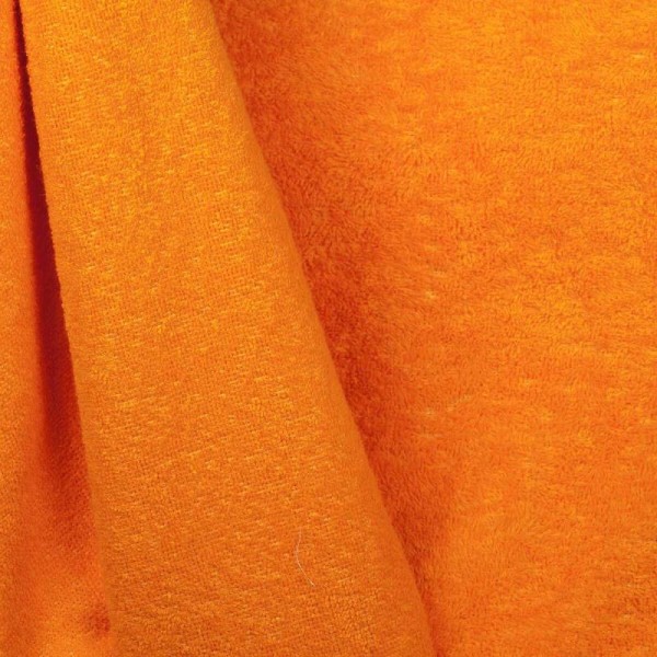 Tissu éponge uni Oeko-Tex - Orange vif - Photo n°1