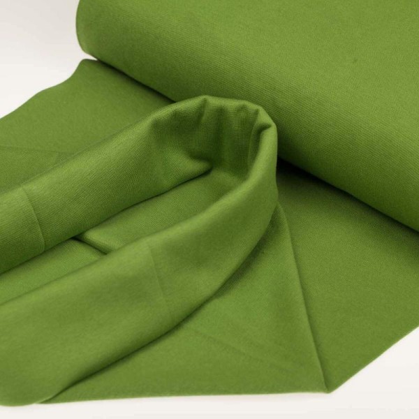 Tissu bord côte tubulaire maille jersey - Vert - Oeko-Tex® - Photo n°2