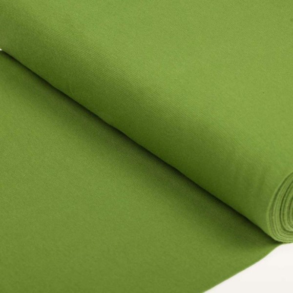 Tissu bord côte tubulaire maille jersey - Vert - Oeko-Tex® - Photo n°1