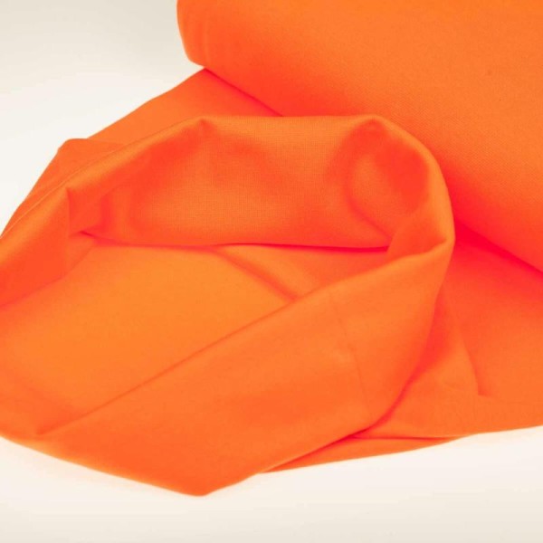 Tissu bord côte tubulaire maille jersey - Orange vif - Oeko-Tex® - Photo n°2