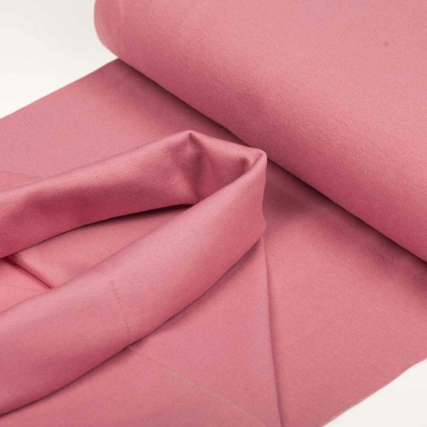 Tissu bord côte tubulaire maille jersey - Vieux rose - Oeko-Tex® - Photo n°2