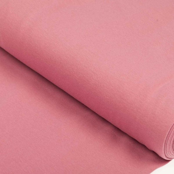 Tissu bord côte tubulaire maille jersey - Vieux rose - Oeko-Tex® - Photo n°1