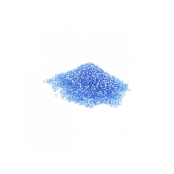 Perles miyuki delica 11/0 bleu transparent lustre ref DB0113 par 10g - Photo n°1