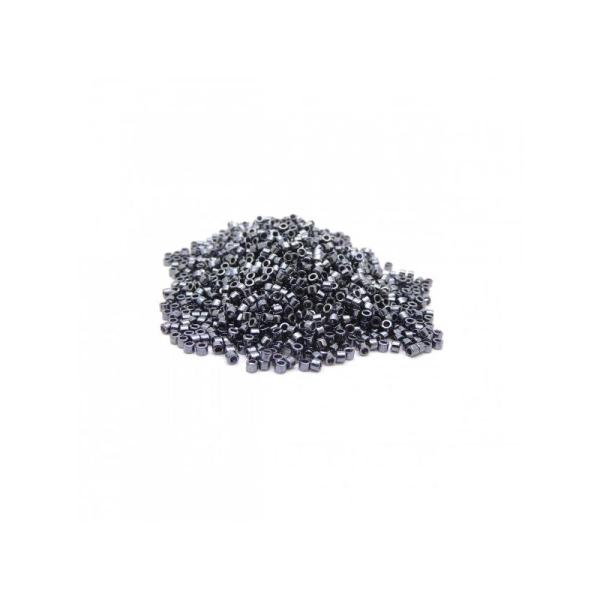 Perles miyuki delica 11/0 noir hématite ref DB0001 par 10g - Photo n°1