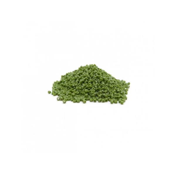 Perles miyuki delica 11/0 vert olivine opaque ref DB1135 par 10g - Photo n°1