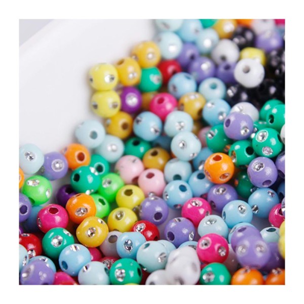 50 Perle Mix Point Argentées 5mm couleur Mixte argentes création bijoux, bracelet, colier - Photo n°1
