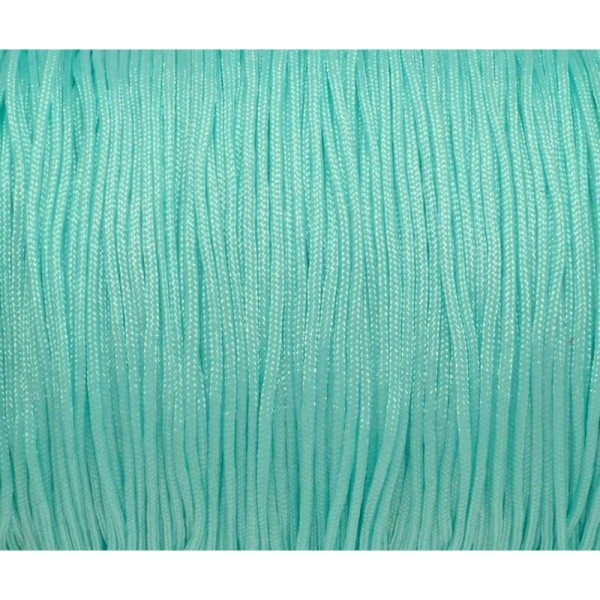 10m Fil De Jade 0,8mm Bleu Vert Opaline Clair - Fil Nylon Tressé - Jade String - Photo n°2