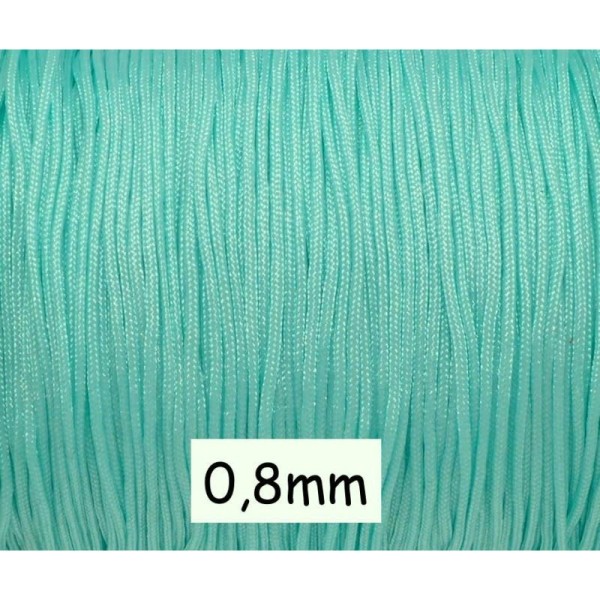 10m Fil De Jade 0,8mm Bleu Vert Opaline Clair - Fil Nylon Tressé - Jade String - Photo n°1