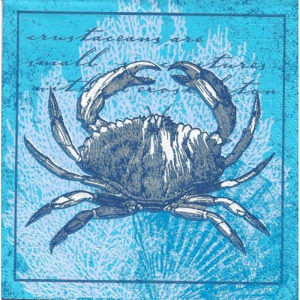4 Serviettes en papier Crabe Format Cocktail - Photo n°1