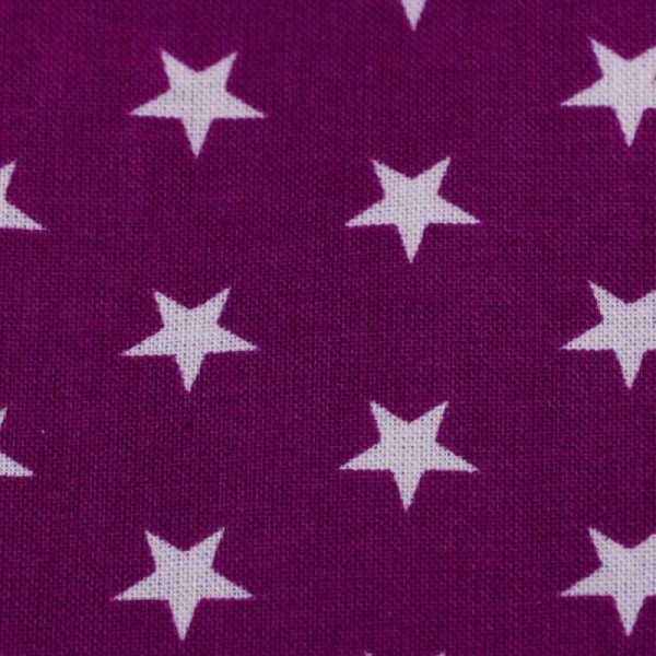 Tissu étoile - Blanche & violet - Oeko-Tex® - Photo n°2