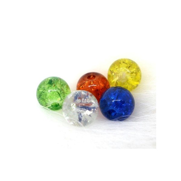 20 Perles en Verre Craquelé 6mm perle fissuré - Photo n°2
