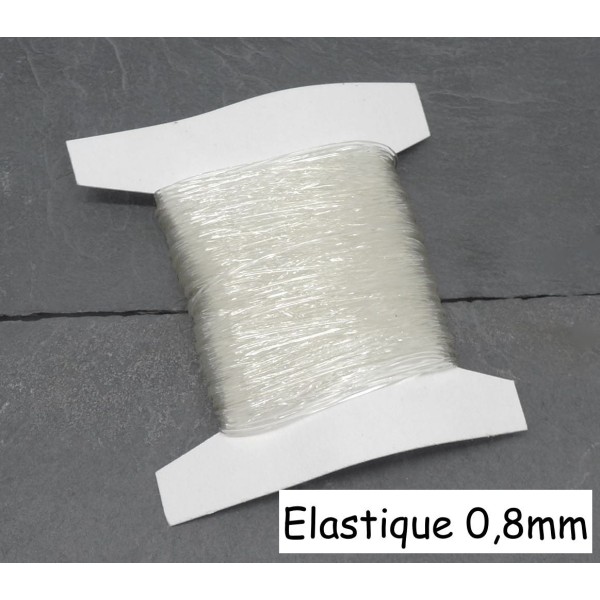 15m Fil Élastique Transparent 0,8mm - Fil Crystal Élastique - Photo n°1