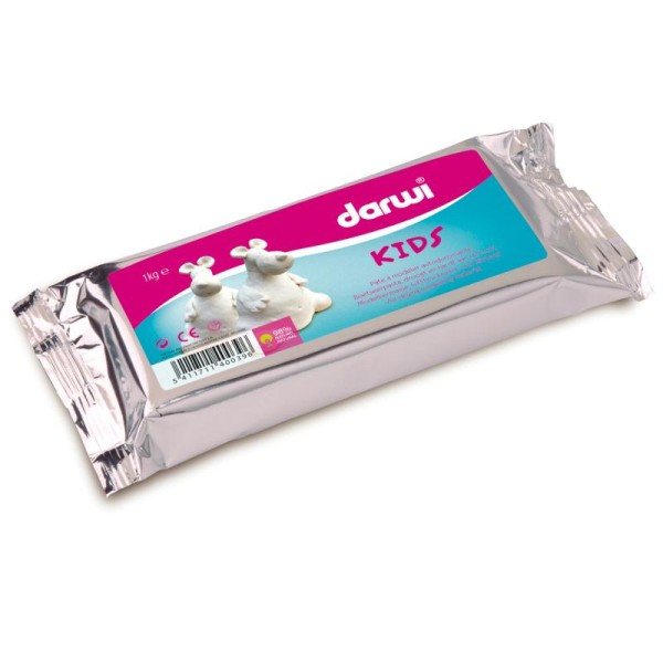 Pâte à modeler autodurcissante Darwi (Conditionnement 1000 g), (Pâte darwi - Type Kids (Blanc)) - Photo n°1
