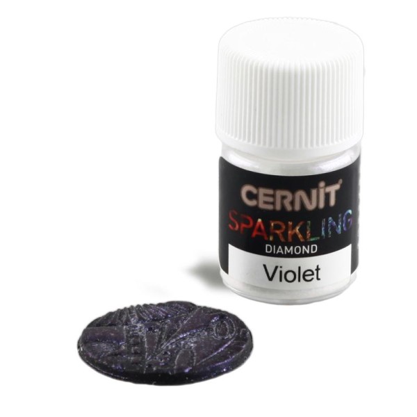 Poudre de Mica et de verre Cernit Sparkling (Cernit Sparkling - Couleurs et poids Diamond Violet 5g) - Photo n°2