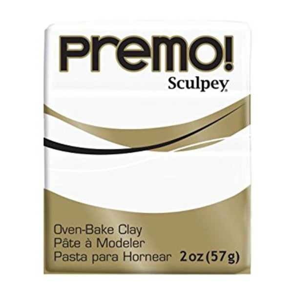 Pâte polymère Sculpey Premo (Conditionnement 57 g), (Couleurs Sculpey Premo Blanc) - Photo n°2