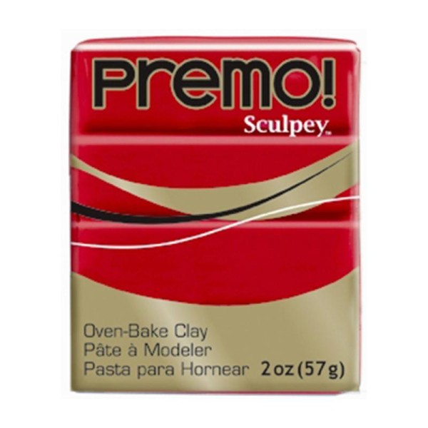 Pâte polymère Sculpey Premo (Conditionnement 57 g), (Couleurs Sculpey Premo Rouge Grenade) - Photo n°1