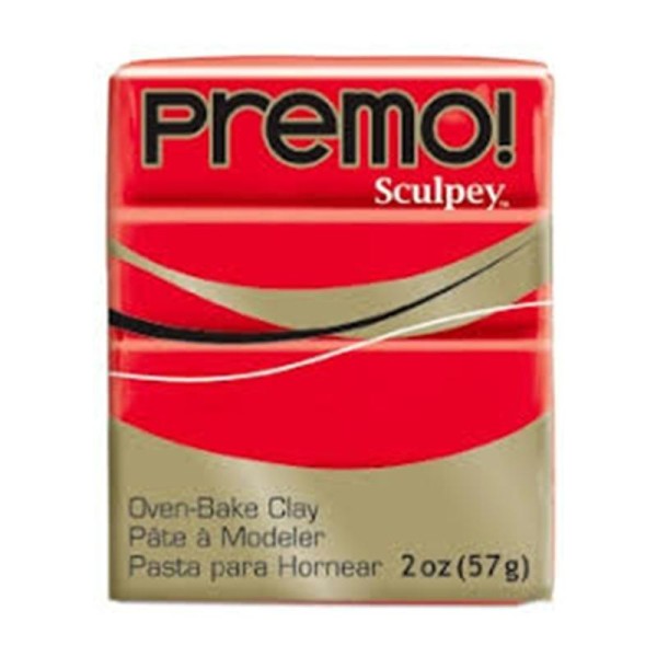 Pâte polymère Sculpey Premo (Conditionnement 57 g), (Couleurs Sculpey Premo Rouge Cadmium) - Photo n°1