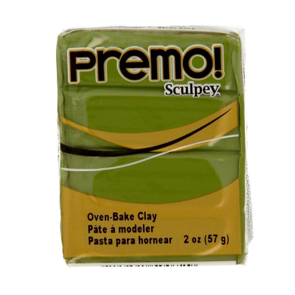 Pâte polymère Sculpey Premo (Conditionnement 57 g), (Couleurs Sculpey Premo Vert Olive) - Photo n°1