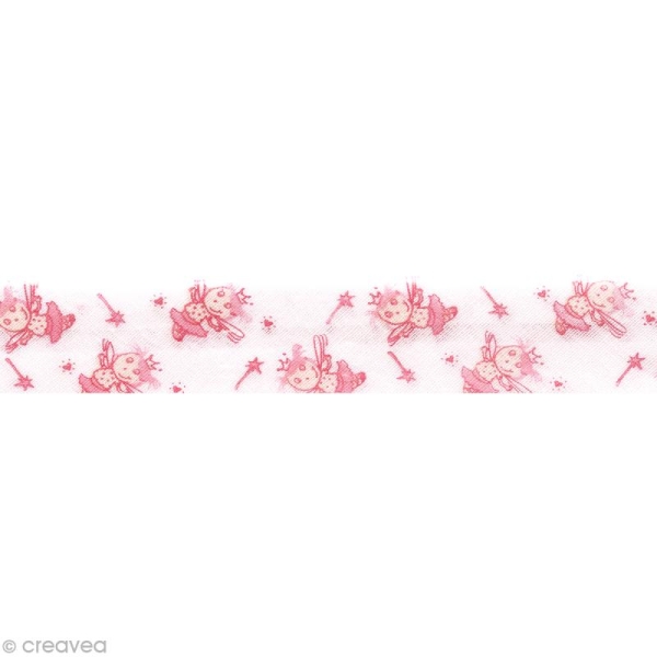 Biais fantaisie à coudre - Fée Rose x 3 mètres - Photo n°2