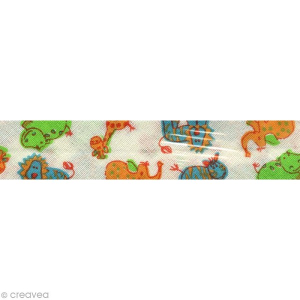 Biais fantaisie à coudre - La savane Multicolore x 3 mètres - Photo n°2