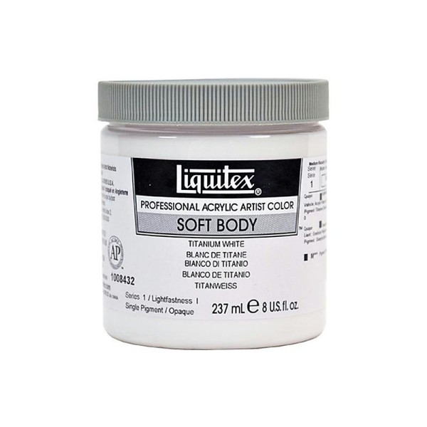 Liquitex Professional Soft Body Pot de Peinture acrylique fluide 237 ml Blanc de titane - Photo n°1