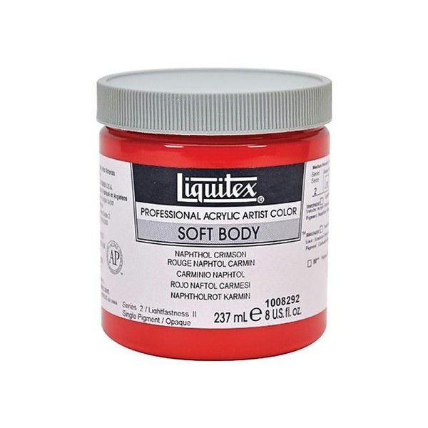 Liquitex Professional Soft Body Pot de Peinture acrylique fluide 237 ml Naphtol carmin - Photo n°1