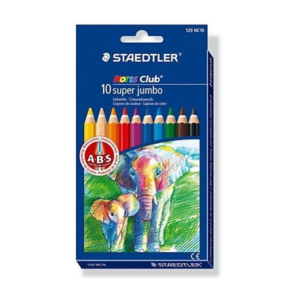 Staedtler - Noris Club 1287 - Etui de 10 crayons de Couleurs super jumbo  1 taille-crayons - Photo n°1