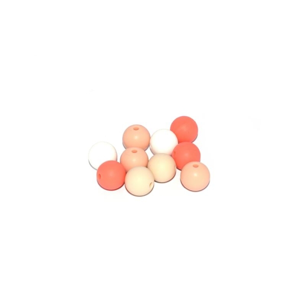 Perle silicone camaïeu orange 12 mm x10 - Photo n°1