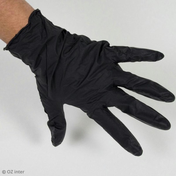 Gants de protection en vinyle - Noir - 5 paires - Photo n°2