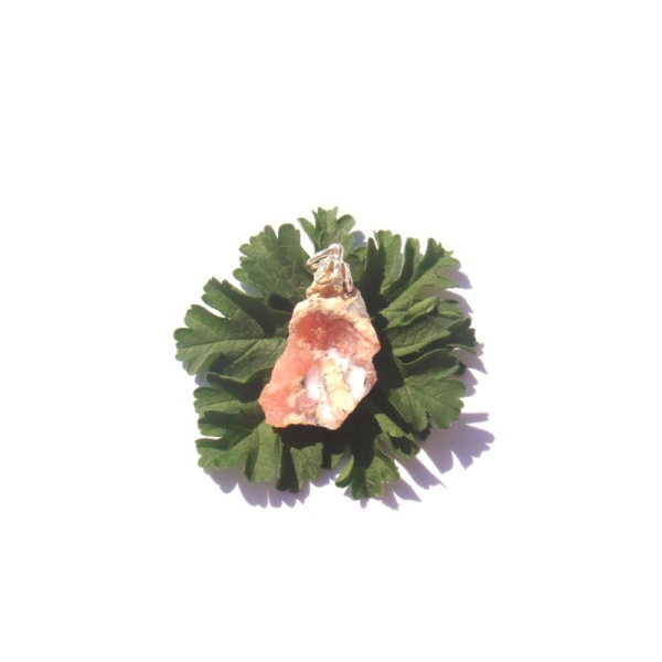 Opale Rose Pérou : Pendentif pierre brute 3,6 CM de hauteur - Photo n°3