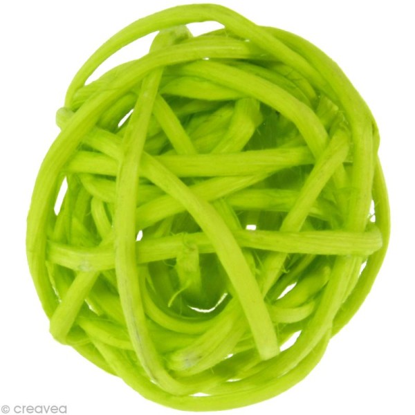 Boule rotin 3 cm - Vert anis x 6 - Photo n°1