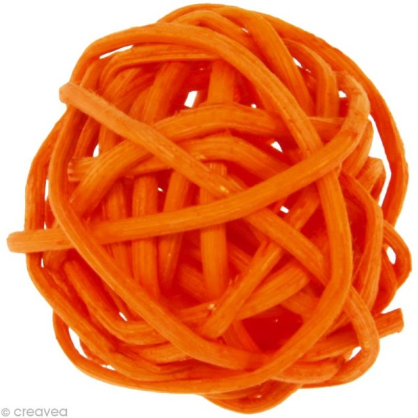 Boule rotin 3 cm - Orange x 6 - Photo n°1