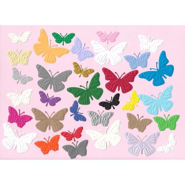 Papillons en papier pour scrapbooking 33 pièces couleurs assorties - Photo n°2