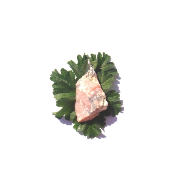 Opale Rose du Pérou : Pendentif pierre brute 41 MM de hauteur - Photo n°1