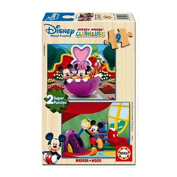 Educa - 13467 - Puzzle Bois Wd 2X9 Mickey Nouse Club House - Photo n°1