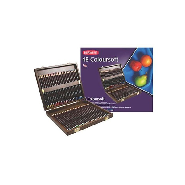 Derwent Coloursoft Crayons Boîte en bois de 48 (Import Royaume Uni) - Photo n°2