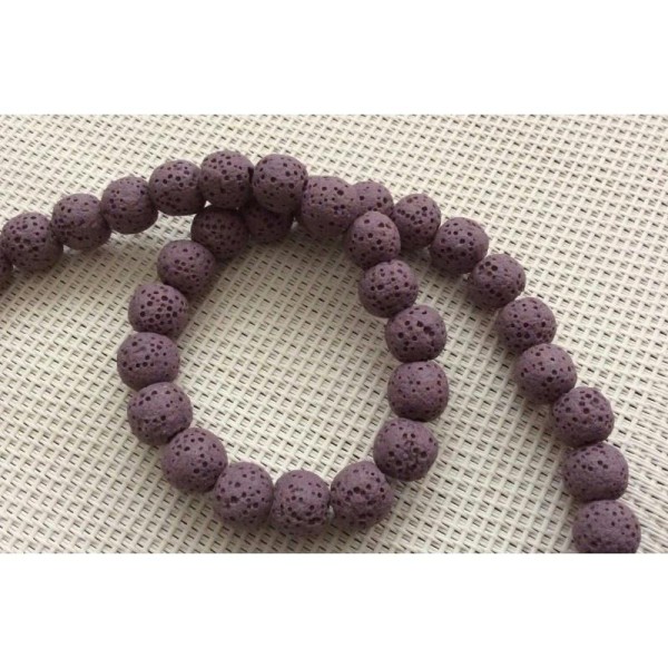 Perles Volcaniques Violettes 8mm - Photo n°2