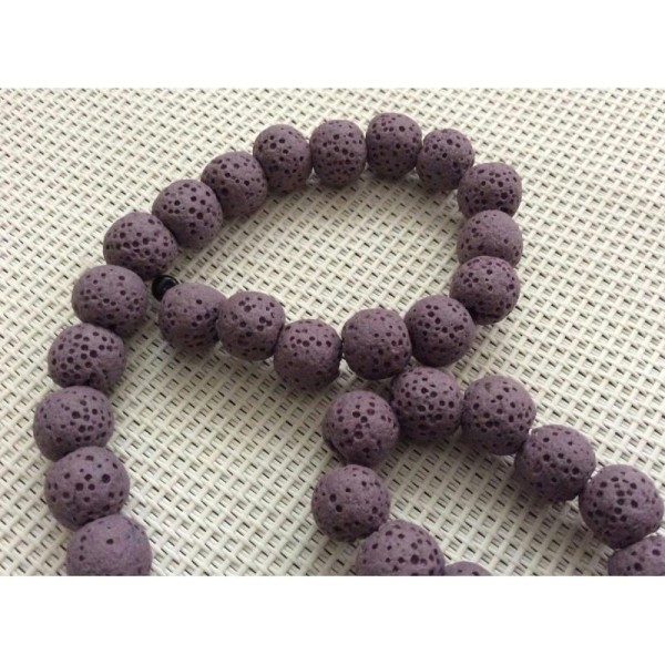 Perles Volcaniques Violettes 8mm - Photo n°1