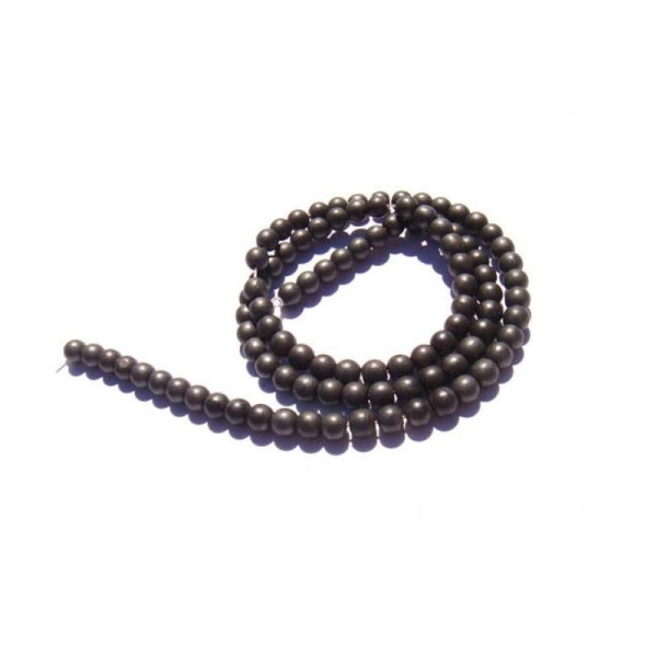 Hématite Mate : 10 Perles 4 MM de diamètre - Photo n°1