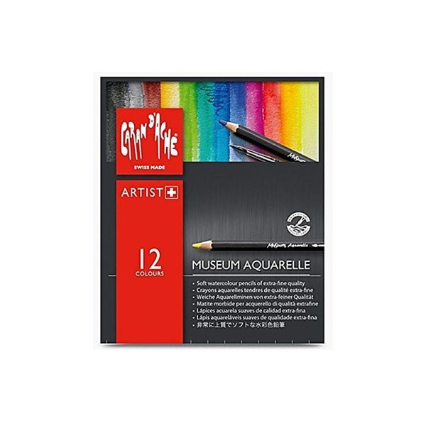 Caran d'Ache Museum Aquarelle Lot de 12 crayons aquarelle de qualité extra fine - Photo n°1