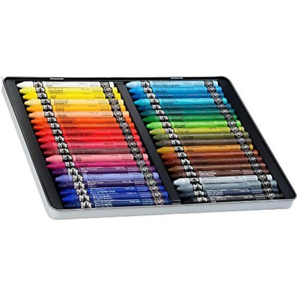 Caran D'Ache Neocolor I - Crayons Pastels cire soluble dans l'eau - Boîte de 40 - Photo n°2