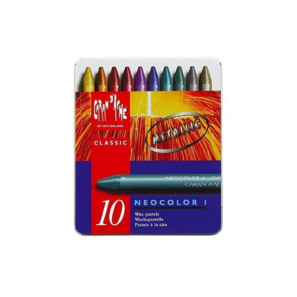 Caran D'ache Neocolor I Crayon - Assorti/ Metallic Couleurs (Lot de 10) - Photo n°1