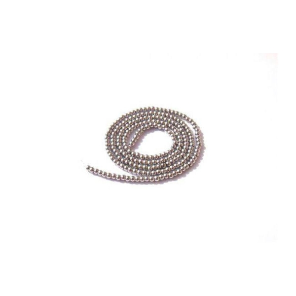 Hématite argentée : 20 MICRO perles rondes 2 MM de diamètre - Photo n°1