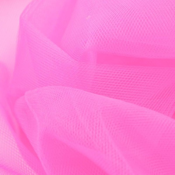 Tissu Tulle souple rose fluo en 280cm. - Photo n°3