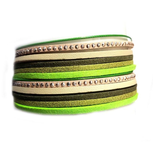 Suédine Palette colors cordons de 50cm Vert, beige - Photo n°1