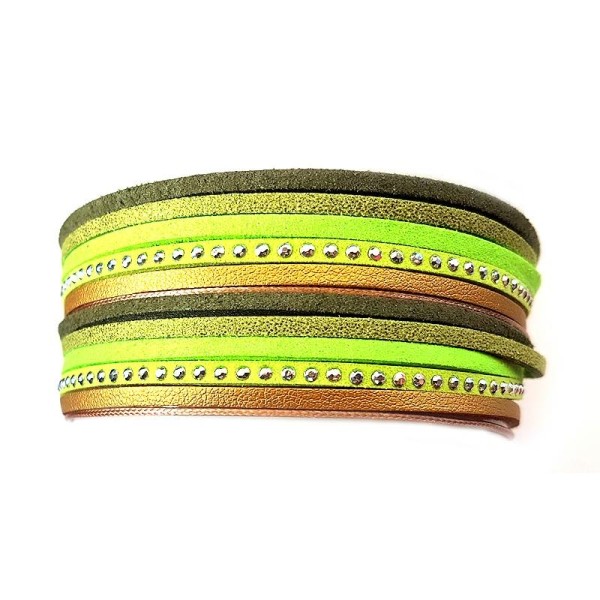 Suédine Palette colors cordons de 50cm Doré, vert - Photo n°1