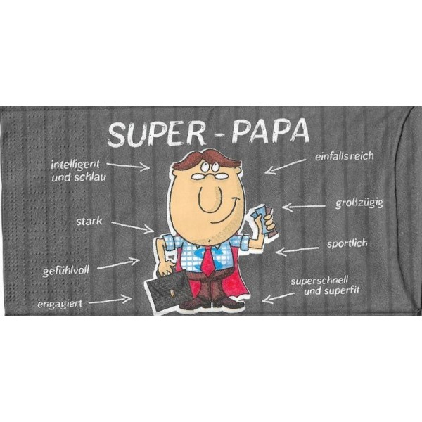 4 Serviettes en papier Super Papa Format Bistro - Photo n°1