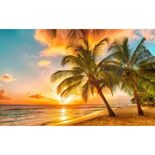 Broderie Diamant Kit - Le coucher de soleil tropical - 60 x 38 cm - Photo n°1